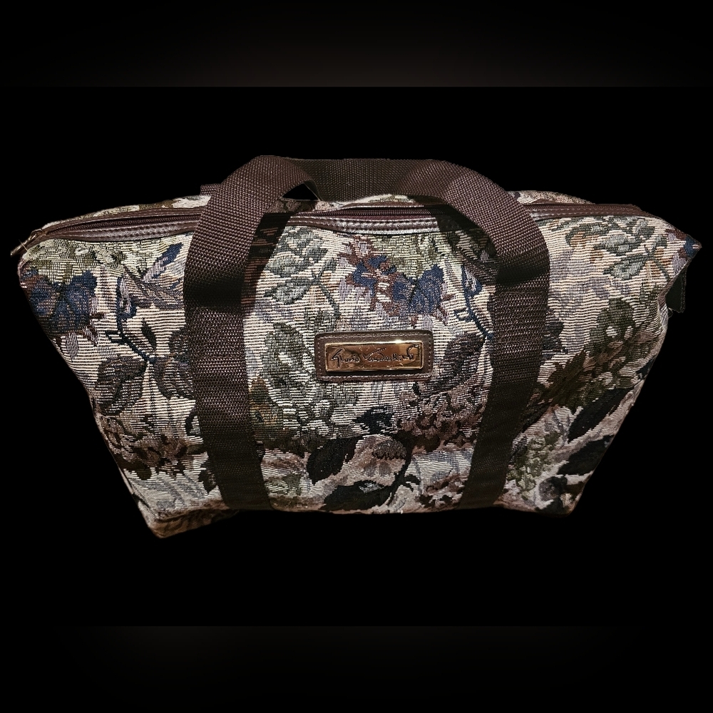 Gloria Vanderbilt Floral Travel Bag - Brown and Green